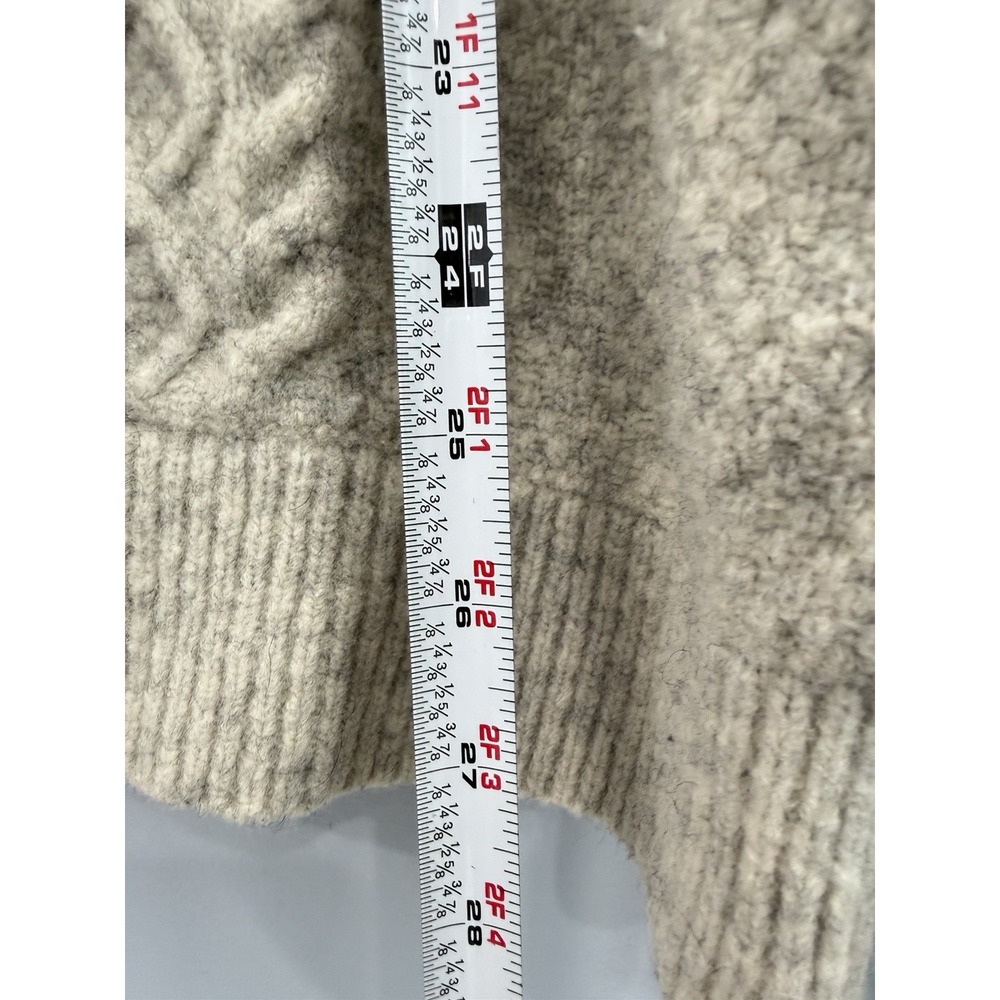 Community Wool Yak Blend Cable Knit Sweater Medium Beige Cream Cozy Pullover - Picture 11 of 11